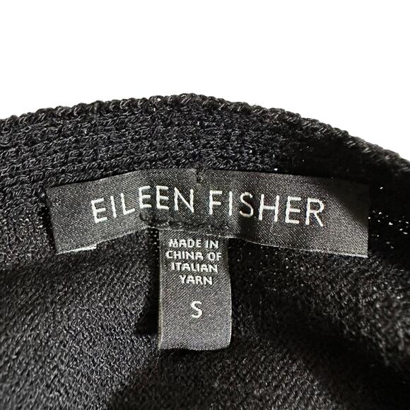 Eileen Fisher Women’s 100% Wool Open Cocoon Cardigan Black Size Small with FLAW - Picture 7 of 10